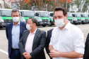 O governador Carlos Massa Ratinho Junior entregou nesta quarta-feira (7) mais 14 caminhões-pipa para municípios do Interior e do Litoral do Paraná. Eles são parte de um pacote de investimentos em 100 unidades desse mesmo modelo. O aporte total é de aproximadamente R$ 21,3 milhões, feito pela Secretaria do  Desenvolvimento Sustentável e do Turismo.