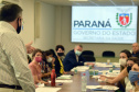 O Programa de Qualificação para os Consórcios Intermunicipais de Saúde (CIS) foi o tema da reunião realizada nesta terça-feira (27), em Curitiba. O encontro reuniu o secretário de Estado da Saúde, Beto Preto, e representantes do Conselho de Secretários Municipais de Saúde (Cosems) e da Associação dos Consórcios e Associações Intermunicipais de Saúde do Paraná (Acispar).Foto: Américo Antonio/SESA