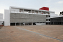 O quadrado perfeito da estrutura física da Escola de Formação dos Bombeiros, tal qual um Mondrian (pintor neerlandês modernista), é o que ajuda a explicar a dimensão do projeto que está sendo executado dentro da Academia Policial Militar do Guatupê, em São José dos Pinhais, na Região Metropolitana de Curitiba. Foto: Ari dias/AEN.