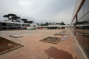 O quadrado perfeito da estrutura física da Escola de Formação dos Bombeiros, tal qual um Mondrian (pintor neerlandês modernista), é o que ajuda a explicar a dimensão do projeto que está sendo executado dentro da Academia Policial Militar do Guatupê, em São José dos Pinhais, na Região Metropolitana de Curitiba. Foto: Ari dias/AEN.