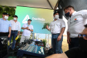 O governador Carlos Massa Ratinho Junior participa nesta quinta-feira (29) da inauguração da usina híbrida EnerDinBo, em Ouro Verde do Oeste. A geradora utilizará a luz do sol e dejetos da suinocultura para produzir energia elétrica. O investimento privado foi de R$ 12 milhões.Ouro Verde do Oeste, 29/10/2020 - Foto: Geraldo Bubniak/AEN