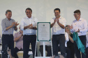
O governador Carlos Massa Ratinho Junior participou nesta sexta-feira (06), ao lado presidente da República Jair Bolsonaro, da inauguração da Pequena Central Hidrelétrica (PCH) Bedim, em Renascença, na Região Sudoeste
