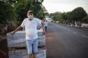 BRAGANEY - 23-10-2020 - Obras de Pavimentação asfáltica e calçada na cidade de Braganey - Na foto Alcebiades Amaral Barbosa -Foto : Jonathan Campos / AEN