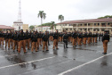 A Polícia Militar comemorou nesta quinta-feira (19), em todo Estado, o Dia da Bandeira. Nas unidades da Capital e do Interior foi feita a cerimônia alusiva com a incineração da Bandeira Nacional, sendo substituída por outra nova. Foto: SESP