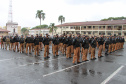 A Polícia Militar comemorou nesta quinta-feira (19), em todo Estado, o Dia da Bandeira. Nas unidades da Capital e do Interior foi feita a cerimônia alusiva com a incineração da Bandeira Nacional, sendo substituída por outra nova. Foto: SESP