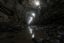 Francisco Beltrão -18-11-2020 -  Obras do Túnel que terá 1.200 metros de extensão e vai levar todo o excesso de água do rio Urutago, que passa dentro do Parque de Exposições Jayme Canet Júnior, até o rio Marrecas - Foto: Jonathan Campos/ AEN