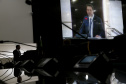 O Governador Carlos Massa Ratinho Junior recebeu, na noite desta terça-feira (10), o diploma e a Medalha de Distinção Judiciária, do Tribunal de Justiça do Paraná. A horaria foi entregue pelo atual presidente, desembargador Adalberto Jorge Xisto Pereira e pelo presidente eleito desembargador José Laurindo de Souza Netto, em uma sessão solene na sede do Tribunal. Foto: Jonathan Campos/AEN