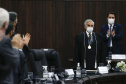 Durante a solenidade o desembargador Irajá Romeo Hilgenberg Prestes Mattar recebeu a Medalha de Excelência Judiciária, pelos seus 50 anos de exercícios da magistratura. O juiz é o único no País a atuar como magistrado por cinco décadas ininterrupta Foto: Jonathan Campos/AEN