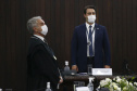 Durante a solenidade o desembargador Irajá Romeo Hilgenberg Prestes Mattar recebeu a Medalha de Excelência Judiciária, pelos seus 50 anos de exercícios da magistratura. O juiz é o único no País a atuar como magistrado por cinco décadas ininterrupta Foto: Jonathan Campos/AEN