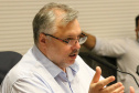 O governador Carlos Massa Ratinho Junior participa  nesta segunda-feira (14)  de videoconferencia com secretarios e empresarios  sobre o Plano Estadual de Retomada e Desenvolvimento Economico, no Palacio Iguacu. Na foto, o empresario Jefferson Nogaroli.Curitiba, 14/11/2020. Foto: Geraldo Bubniak/AEN