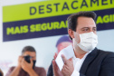 Um investimento do Governo do Estado vai reforçar a segurança do distrito de Entre Rios, área rural de Guarapuava, na região Central do Paraná. Nesta segunda-feira (11), o governador Carlos Massa Ratinho Junior esteve na localidade para a inauguração da nova sede Destacamento da Polícia Militar instalada no distrito.  Entre Rios, Guarapuava, 11/01/2021  -  Foto: Rodrigo Félix Leal