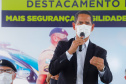 Um investimento do Governo do Estado vai reforçar a segurança do distrito de Entre Rios, área rural de Guarapuava, na região Central do Paraná. Nesta segunda-feira (11), o governador Carlos Massa Ratinho Junior esteve na localidade para a inauguração da nova sede Destacamento da Polícia Militar instalada no distrito.  Entre Rios, Guarapuava, 11/01/2021  -  Foto: Rodrigo Félix Leal
