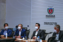 O secretário nacional de Habitação, Alfredo Santos, e o governador Carlos Massa Ratinho Junior conversaram em Curitiba nesta segunda-feira (25) sobre as perspectivas de novos investimentos para o Paraná. Eles fizeram apresentações sobre as políticas públicas dos executivos federal e estadual para o setor a um público virtual formado por dezenas de prefeitos e gestores públicos do Estado, via videoconferência.
