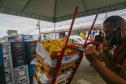Permissionários atacadistas da Ceasa Curitiba fazem doação 25 toneladas de alimentos para entidades beneficentes de Curitiba e Região Metropolitana, além de famílias atingidas pelas chuvas em Irati, na região Centro-Sul do Estado. - Curitiba, 29/01/2021  - Foto: Gilson Abreu/AEN