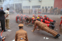 O governador Carlos Massa Ratinho Junior participou nesta sexta-feira (29) da troca do comando-geral do Corpo de Bombeiros do Paraná. Depois de dois anos como comandante, o coronel Samuel Prestes dá lugar ao coronel Gerson Gross, que até então respondia pelo comando da Academia Policial Militar do Guatupê. - Curitiba, 29/01/2021 - Foto: Valdelino Alves Pontes
