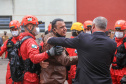 O governador Carlos Massa Ratinho Junior participou nesta sexta-feira (29) da troca do comando-geral do Corpo de Bombeiros do Paraná. Depois de dois anos como comandante, o coronel Samuel Prestes dá lugar ao coronel Gerson Gross, que até então respondia pelo comando da Academia Policial Militar do Guatupê. - Curitiba, 29/01/2021 - Foto: Valdelino Alves Pontes