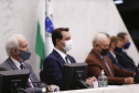 O governador Carlos Massa Ratinho Junior participou nesta segunda-feira (1º) da posse da nova Mesa Diretora da Assembleia Legislativa do Paraná para o biênio 2021/2022. Será a 19ª Legislatura da Casa e a quarta presidência consecutiva do deputado estadual Ademar Traiano.
Foto:Jonathan Campos/AEN
