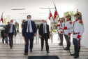 O governador Carlos Massa Ratinho Junior participou nesta segunda-feira (1º) da posse da nova Mesa Diretora da Assembleia Legislativa do Paraná para o biênio 2021/2022. Será a 19ª Legislatura da Casa e a quarta presidência consecutiva do deputado estadual Ademar Traiano.
Foto:Jonathan Campos/AEN