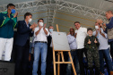 Uma área de maide de 86 mil metros quadrados será referência na formação e no treinamento de atletas no Paraná, desde a base até os de alto rendimento. O presidente Jair Bolsonaro e o governador Carlos Massa Ratinho Junior inauguraram nesta quinta-feira (4) o Centro Nacional de Treinamento de Atletismo (CNTA), um dos mais completos centros de excelência do País em iniciação esportiva, localizado em Cascavel, no Oeste do Estado.Foto Gilson Abreu/AEN