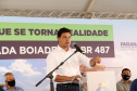 Nesta sexta-feira (5), o governador Carlos Massa Ratinho Junior e o diretor-geral de Itaipu, Joaquim Silva e Luna, estiveram no distrito de Santa Eliza, em Umuarama (Noroeste), para o lançamento da pedra fundamental da obra de revitalização da Estrada da Boiadeira. Foto: Gilson Abreu/AEN