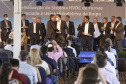 Governador Carlos Massa Ratinho Junior e presidente Jair Bolsonaro participam do evento de lançamento da revitalização do sistema elétrico de alta tensão de Furnas.   -  Foz do Iguaçu, 25/02/2021  - Foto Gilson Abreu/AEN