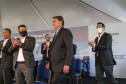Governador Carlos Massa Ratinho Junior e presidente Jair Bolsonaro participam do evento de lançamento da revitalização do sistema elétrico de alta tensão de Furnas.   -  Foz do Iguaçu, 25/02/2021  - Foto: Jonathan Campos/AEN