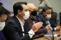 Governador Carlos Massa Ratinho Junior durante reunião virtual com deputados sobre o cenário da pandemia da Covid-19 e as novas medidas restritivas a serem adotadas pelo  Estado. -  Curitiba, 26/02/2021  -  Foto: José Fernando Ogura/AEN