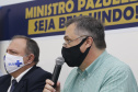 Ministro da Saúde, Eduardo Pazuello, durante visita às obras do novo  Consórcio Intermunicipal de Saúde do Oeste do Paraná ( CISOP). O secretário de Estado da Saúde, Beto Preto, acompanha o ministro  -  Cascavel, 04/03/2021  -  Foto: Gilson Abreu/AEN