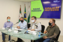 O secretário estadual de Saúde, Beto Preto, atende   a imprensa para explicar detalhes do Decreto 7.145/2021, publicado nesta sexta-feira (19). A normativa endurece as regras de isolamento social em municípios da Região Metropolitana de Curitiba. Foto: Geraldo Bubniak/AEN