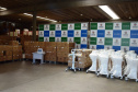 A Secretaria de Estado da Saúde (Sesa) recebeu nesta quarta-feira (24), ventiladores e monitores doados por entidades e iniciativa privada em apoio ao enfrentamento da Covid-19 no Paraná. As doações podem viabilizar a abertura de 40 a 70 leitos de UTI para reforçar o atendimento na pandemia. -  Curitiba, 24/03/2021  -  Foto: Américo Antonio/SESA