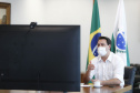 O governador Carlos Massa Ratinho Junior afirmou nesta quinta-feira (25) que a nova modalidade de ensino dos Colégios Cívico-Militares do Paraná (CCM-PR), que começa a ser implantada neste ano letivo em 197 escolas da rede pública estadual, será referência para uma nova geração de estudantes.  -  Curitiba, 25/03/2021  -  Foto: Jonathan Campos/AEN