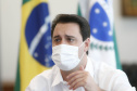 O governador Carlos Massa Ratinho Junior afirmou nesta quinta-feira (25) que a nova modalidade de ensino dos Colégios Cívico-Militares do Paraná (CCM-PR), que começa a ser implantada neste ano letivo em 197 escolas da rede pública estadual, será referência para uma nova geração de estudantes.  -  Curitiba, 25/03/2021  -  Foto: Jonathan Campos/AEN