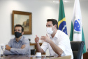 O governador Carlos Massa Ratinho Junior afirmou nesta quinta-feira (25) que a nova modalidade de ensino dos Colégios Cívico-Militares do Paraná (CCM-PR), que começa a ser implantada neste ano letivo em 197 escolas da rede pública estadual, será referência para uma nova geração de estudantes.  -  Curitiba, 25/03/2021  -  Foto: Jonathan Campos/AEN