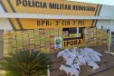Mais de 4,7 toneladas de maconha foram apreendidas por policiais militares do Batalhão de Polícia Rodoviária (BPRv) durante uma abordagem de rotina. A apreensão, que é a maior do ano, começou por volta de 12h30 de quinta-feira (25/03) na cidade de Iporã, no Noroeste do estado, e resultou na prisão de um homem. A droga estava escondida em uma carga de chia. Curitiba, 25/03/2021 - Foto: Divulgação SESP