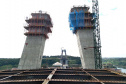 Nova ponte entre Brasil e Paraguai alcança 49% de conclusão . Foto:DER