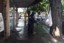 A Sanepar intensificou neste mês o trabalho de desinfecção de locais públicos na região de Paranavaí. As ações foram realizadas às sextas-feiras e sábados nas cidades de Alto Paraná, Nova Londrina, Diamante do Norte, Paranavaí, Paranacity e Cruzeiro do Sul.  -  Curitiba, 29/03/2021  -  Foto: Divulgação Sanepar