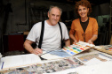 Painel de Poty Lazzarotto sobre o saneamento completa 25 anos. Na foto, obra de Poty restaurada por Elvo Benito Damo e Maria Helena Saparolli  -  Curitiba, 01/04/2021  -  Foto: Divulgação Sanepar