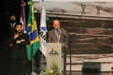 O governador Carlos Massa Ratinho Junior acompanha o  presidente Jair Bolsonaro nesta quarta-feira (7),   na transmissao de cargo do  diretor-geral brasileiro da Itaipu Binacional, o general João Francisco Ferreira .  07/04/2021 - Foto: Geraldo Bubniak/AEN