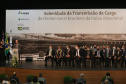 O governador Carlos Massa Ratinho Junior acompanha o  presidente Jair Bolsonaro nesta quarta-feira (7),   na transmissao de cargo do  diretor-geral brasileiro da Itaipu Binacional, o general João Francisco Ferreira .  07/04/2021 - Foto: Geraldo Bubniak/AEN