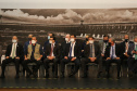 O governador Carlos Massa Ratinho Junior acompanha o  presidente Jair Bolsonaro nesta quarta-feira (7),   na transmissao de cargo do  diretor-geral brasileiro da Itaipu Binacional, o general João Francisco Ferreira .  07/04/2021 - Foto: Geraldo Bubniak/AEN