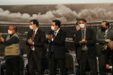 O governador Carlos Massa Ratinho Junior acompanha o  presidente Jair Bolsonaro nesta quarta-feira (7),   na transmissao de cargo do  diretor-geral brasileiro da Itaipu Binacional, o general João Francisco Ferreira .  07/04/2021 - Foto: Geraldo Bubniak/AEN