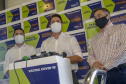 08.04.2021 - Governador Carlos Massa Ratinho Junior com Secretário da saúde Beto Preto
distribuição 12 lote de vacinas no Paraná
Foto Gilson Abreu/AEN