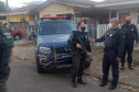 Integrantes da Força Nacional, da Polícia Civil do Paraná e da Guarda Municipal, atuantes no projeto "Em Frente Brasil", prenderam quatro homens investigados por diferentes práticas criminosas. Os mandados judiciais de busca e apreensão e de prisão foram expedidos pela justiça e a ação policial ocorreu na manhã desta quarta-feira (07/04) em São José dos Pinhais, Região Metropolitana de Curitiba.  -  Curitiba, 08/04/2021  -  Foto: Divulgação SESP