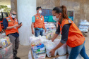 A edição 2021 da campanha Cesta Solidária Paraná, encerrada na terça-feira (06), conseguiu arrecadar mais de 200 toneladas de alimentos. . Foto: Valdelino Pontes
