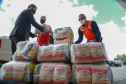A edição 2021 da campanha Cesta Solidária Paraná, encerrada na terça-feira (06), conseguiu arrecadar mais de 200 toneladas de alimentos. . Foto: Valdelino Pontes
