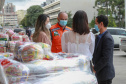 A edição 2021 da campanha Cesta Solidária Paraná, encerrada na terça-feira (06), conseguiu arrecadar mais de 200 toneladas de alimentos. . Foto: Valdelino Pontes