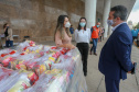 A edição 2021 da campanha Cesta Solidária Paraná, encerrada na terça-feira (06), conseguiu arrecadar mais de 200 toneladas de alimentos. . Foto: Valdelino Pontes