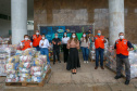 A edição 2021 da campanha Cesta Solidária Paraná, encerrada na terça-feira (06), conseguiu arrecadar mais de 200 toneladas de alimentos. . Foto: Valdelino Pontes