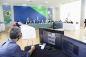 O governador Carlos Massa Ratinho Junior e o presidente da Assembleia Legislativa do Paraná, Ademar Traiano, lançaram nesta quarta-feira (14), no Palácio Iguaçu, a segunda edição do programa Paraná Mais Cidades, que disponibilizará meio bilhão para investimentos nos 399 municípios. Os recursos são do Tesouro Estadual e da sobra orçamentária do Poder Legislativo. -  Curitiba, 14/04/2021  -  Foto: Jonathan Campos/AEN