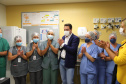 O governador Carlos Massa Ratinho Junior visita nesta quarta-feira (14) o Hospital Regional São Sebastião, na Lapa. A Secretaria de Estado da Saúde disponibiliza seis leitos de UTI no hospital. A unidade já conta com 40 leitos de enfermaria na estratégia de combate à Covid-19. 14/04/2021 - Foto: Geraldo Bubniak/AEN